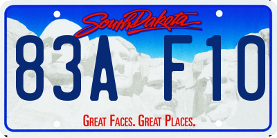 SD license plate 83AF10