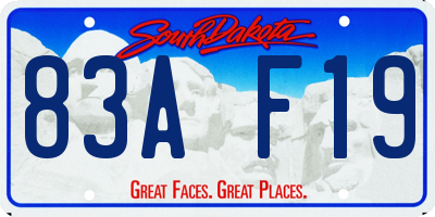 SD license plate 83AF19