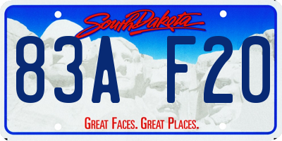 SD license plate 83AF20