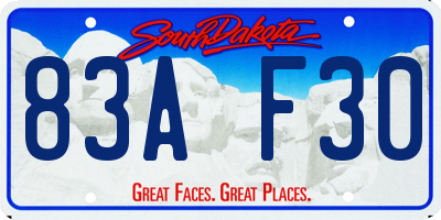 SD license plate 83AF30