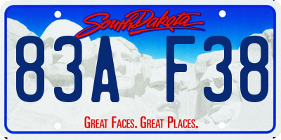 SD license plate 83AF38