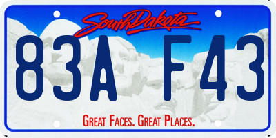 SD license plate 83AF43