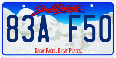 SD license plate 83AF50