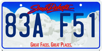SD license plate 83AF51