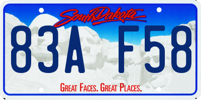 SD license plate 83AF58
