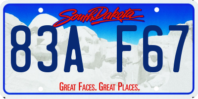 SD license plate 83AF67