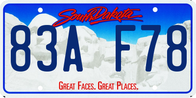 SD license plate 83AF78