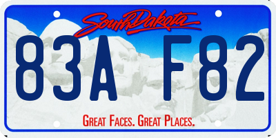 SD license plate 83AF82