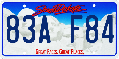 SD license plate 83AF84