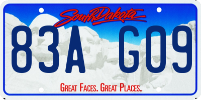 SD license plate 83AG09