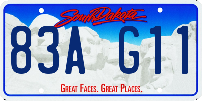 SD license plate 83AG11
