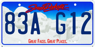 SD license plate 83AG12
