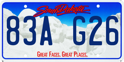 SD license plate 83AG26