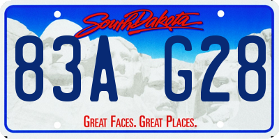SD license plate 83AG28