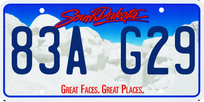SD license plate 83AG29