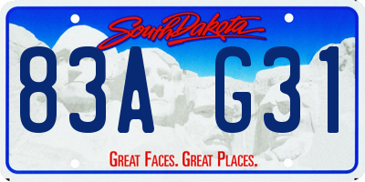 SD license plate 83AG31