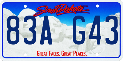 SD license plate 83AG43