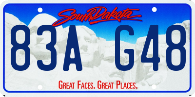 SD license plate 83AG48