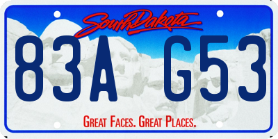 SD license plate 83AG53