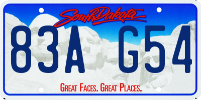 SD license plate 83AG54