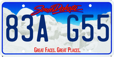 SD license plate 83AG55