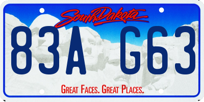 SD license plate 83AG63