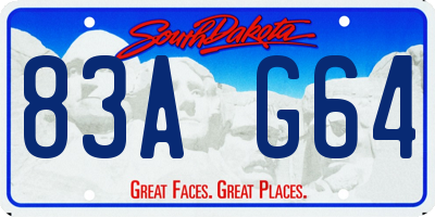 SD license plate 83AG64