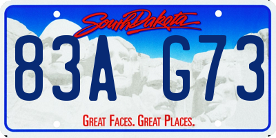 SD license plate 83AG73
