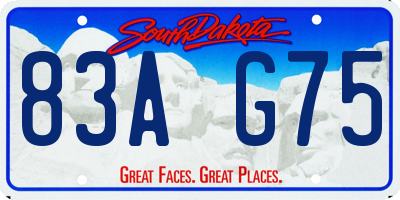 SD license plate 83AG75