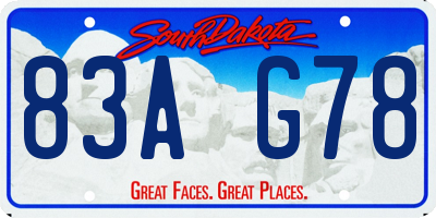 SD license plate 83AG78