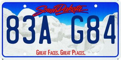 SD license plate 83AG84