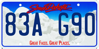 SD license plate 83AG90