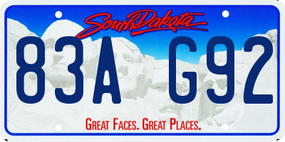 SD license plate 83AG92