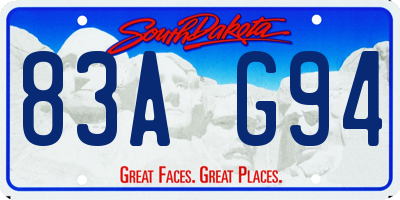 SD license plate 83AG94
