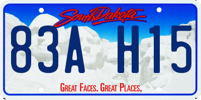 SD license plate 83AH15