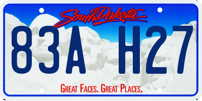SD license plate 83AH27