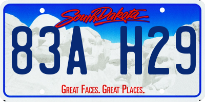 SD license plate 83AH29