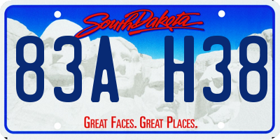 SD license plate 83AH38