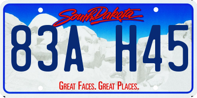 SD license plate 83AH45