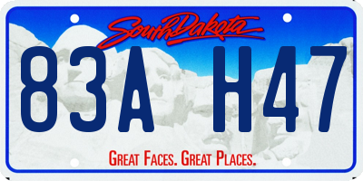 SD license plate 83AH47