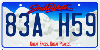 SD license plate 83AH59