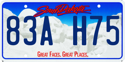 SD license plate 83AH75