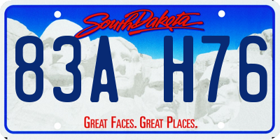 SD license plate 83AH76