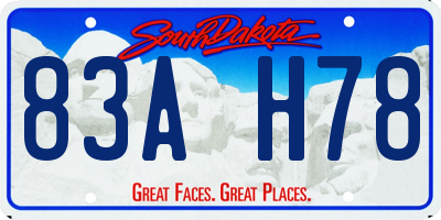 SD license plate 83AH78