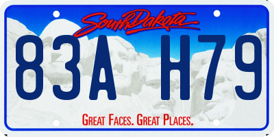 SD license plate 83AH79