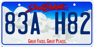 SD license plate 83AH82