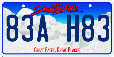 SD license plate 83AH83