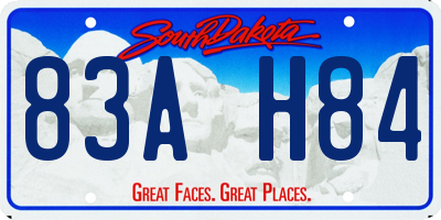 SD license plate 83AH84
