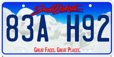 SD license plate 83AH92