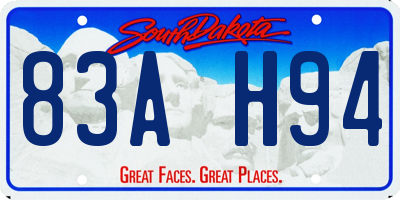 SD license plate 83AH94